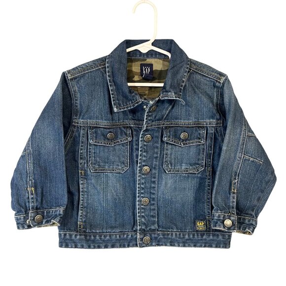 Baby Gap Blue Denim Cotton Jean Jacket Toddler 3 years 3T Casual GUC - Picture 1 of 14